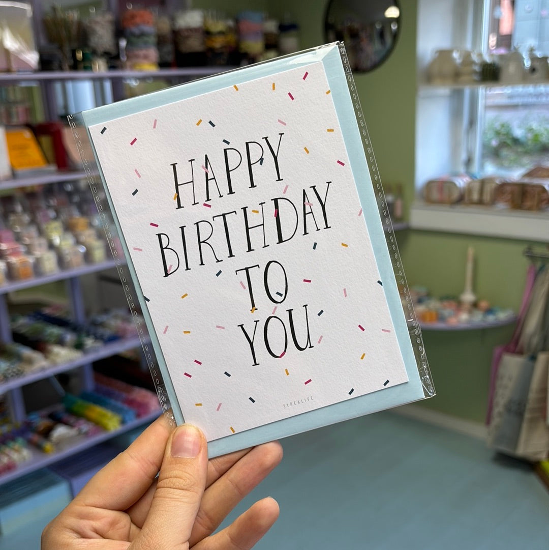 Happy Birthday Konfetti Kort