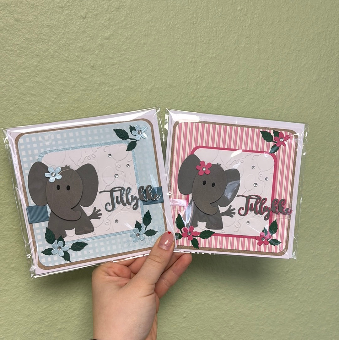 Tillykke - Elefant Kort