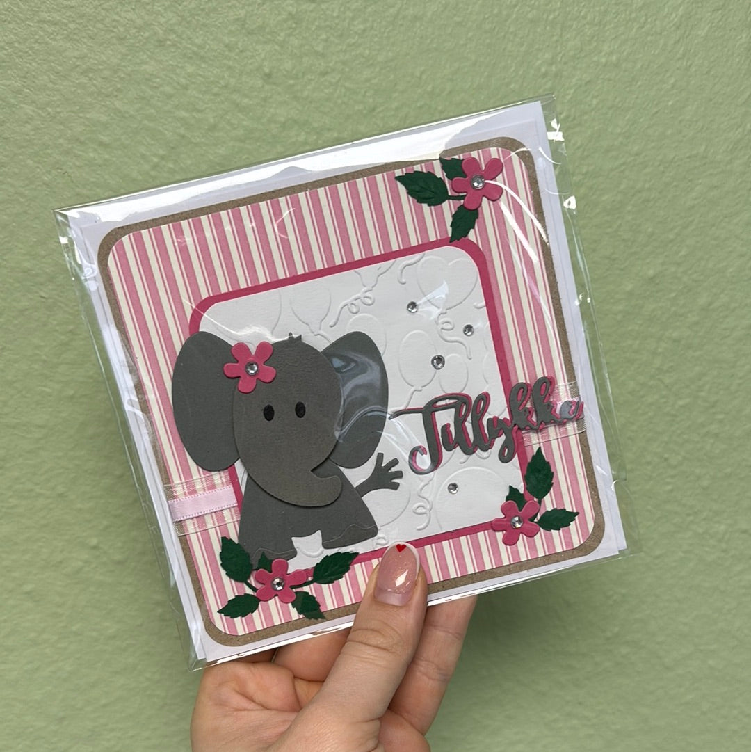 Tillykke - Elefant Kort