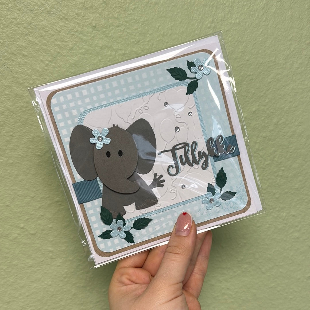 Tillykke - Elefant Kort