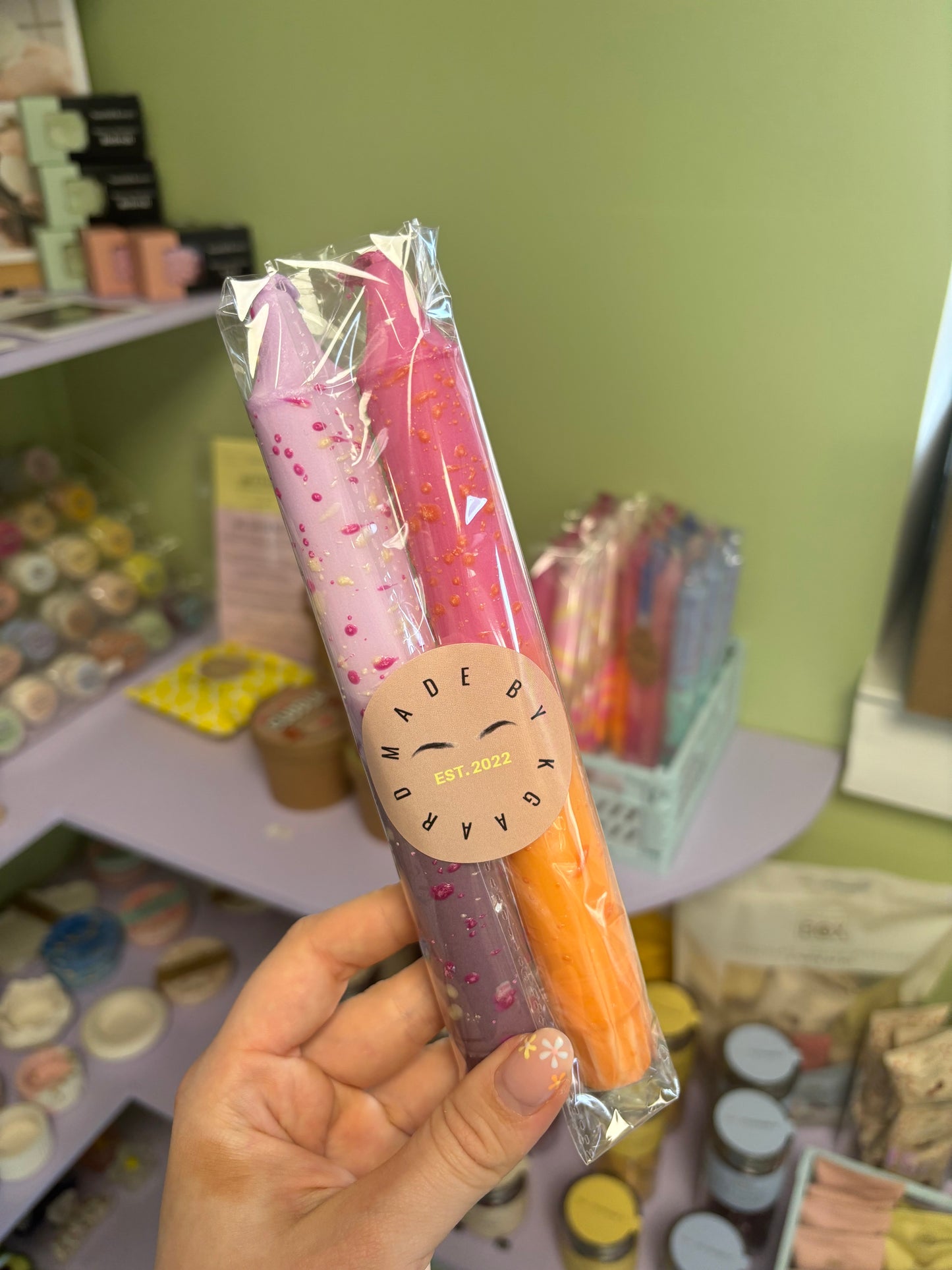 2-Pak Hånddyppede Lys